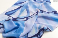 платок шейный из натурального шёлка небесная бабочка