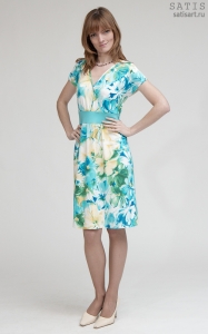Платье трикотажное "Летний полдень" купить со скидкой в нашем интернет-магазине Сатис