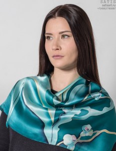 платок шейный из натурального шёлка
